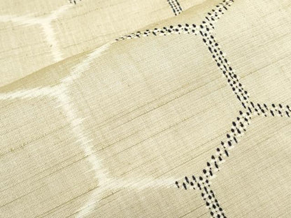 平和屋着物▽上質な紬　単衣　亀甲文様　正絹　逸品　CABG2678th