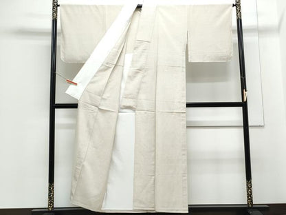 平和屋着物▽本塩沢　単衣　蚊絣　正絹　逸品　CABG2679th
