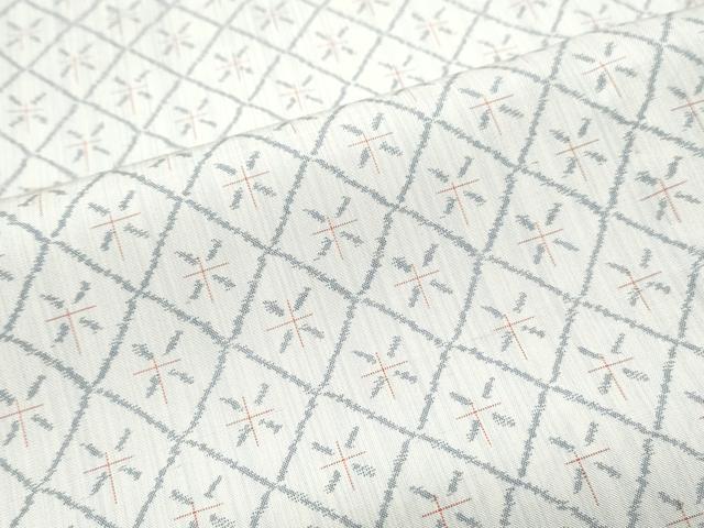 平和屋着物▽上質な紬　単衣　菱吉祥文　正絹　逸品　CABG2681th