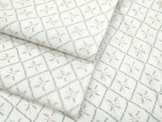 平和屋着物▽上質な紬　単衣　菱吉祥文　正絹　逸品　CABG2681th