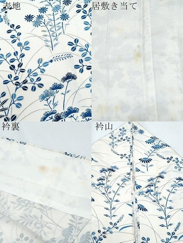 平和屋着物▽訪問着　単衣　草花文　正絹　逸品　CABG2682th
