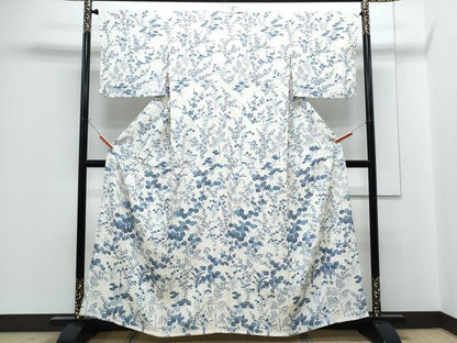 平和屋着物▽訪問着　単衣　草花文　正絹　逸品　CABG2682th