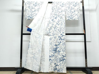 平和屋着物▽訪問着　単衣　草花文　正絹　逸品　CABG2682th