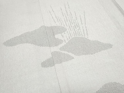 平和屋着物▽本塩沢　訪問着　単衣　雲取り草花文　正絹　逸品　CABG2683th