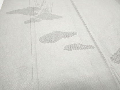 平和屋着物▽本塩沢　訪問着　単衣　雲取り草花文　正絹　逸品　CABG2683th