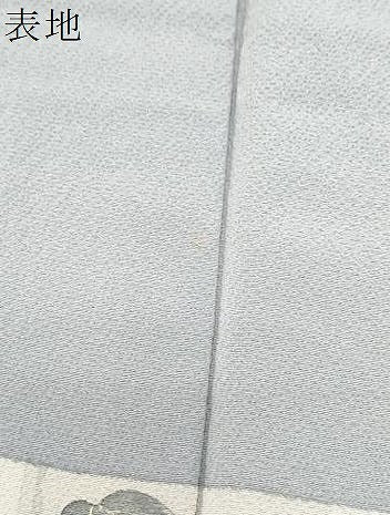 平和屋着物▽訪問着　単衣　刺繍　亀甲花文　金銀彩　鬼しぼ縮緬　反端付き　正絹　逸品　CABG2684th