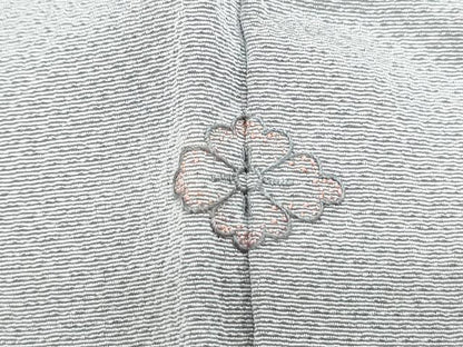 平和屋着物▽訪問着　単衣　刺繍　亀甲花文　金銀彩　鬼しぼ縮緬　反端付き　正絹　逸品　CABG2684th