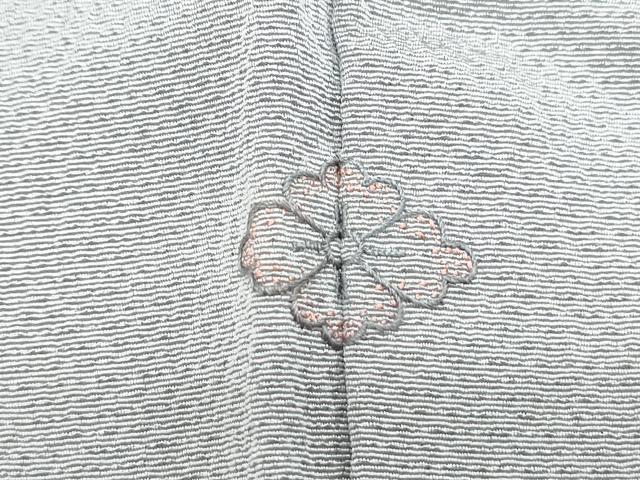 平和屋着物▽訪問着　単衣　刺繍　亀甲花文　金銀彩　鬼しぼ縮緬　反端付き　正絹　逸品　CABG2684th