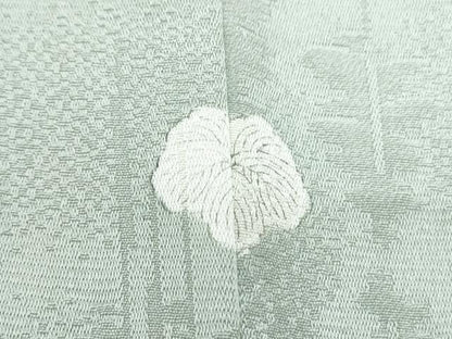 平和屋着物▽上質な色無地　単衣　樹林地紋　青磁鼠色　正絹　逸品　CABG2685th