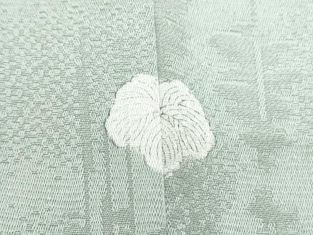 平和屋着物▽上質な色無地　単衣　樹林地紋　青磁鼠色　正絹　逸品　CABG2685th
