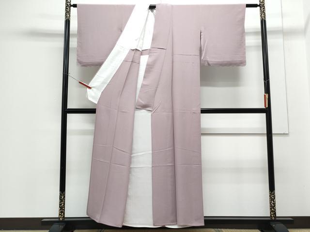 平和屋着物▽上質な色無地　単衣　紅藤色　正絹　逸品　CABG2686th