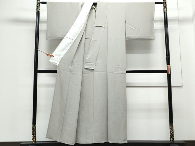 平和屋着物▽上質な色無地　単衣　絹鼠色　正絹　逸品　CABG2687th