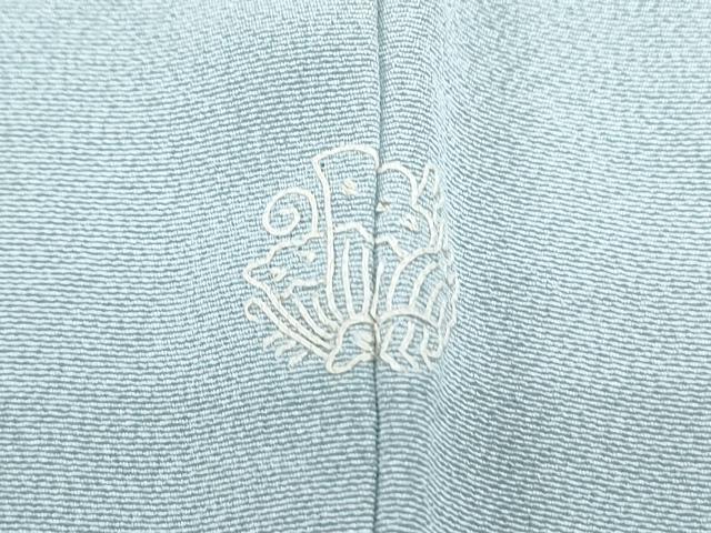 平和屋着物▽上質な色無地　単衣　作家物　青磁鼠色　正絹　逸品　CABG2688th