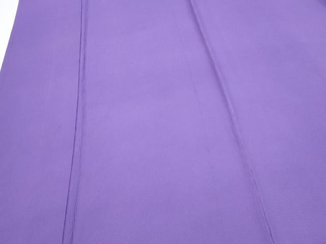 平和屋着物▽上質な色無地　単衣　江戸紫色　正絹　逸品　CABG2690th
