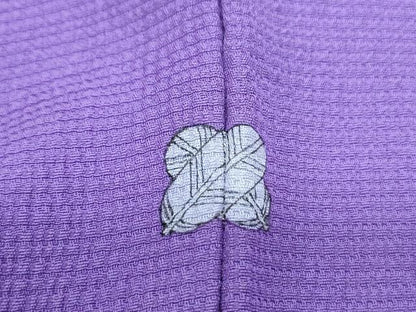平和屋着物▽上質な色無地　単衣　江戸紫色　正絹　逸品　CABG2690th