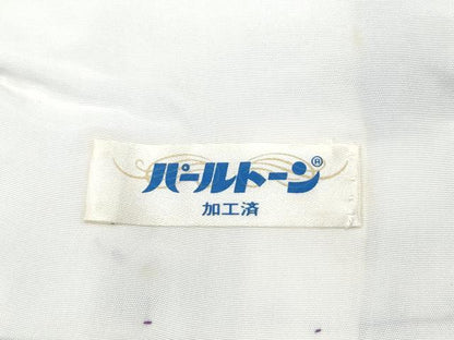 平和屋着物▽上質な色無地　単衣　江戸紫色　正絹　逸品　CABG2690th