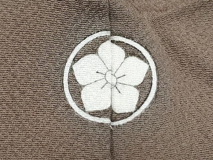 平和屋着物▽上質な色無地　単衣　憲法茶色　正絹　逸品　CABG2693th