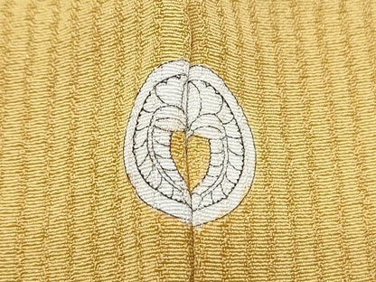 平和屋着物▽上質な色無地　単衣　芥子色　正絹　逸品　CABG2695th