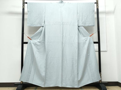 平和屋着物▽上質な色無地　単衣　秘色色　正絹　逸品　CABG2696th