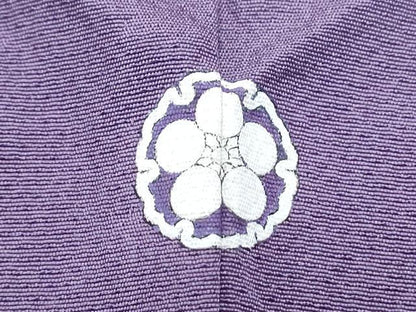 平和屋着物▽上質な色無地　単衣　竜胆色　正絹　逸品　CABG2697th