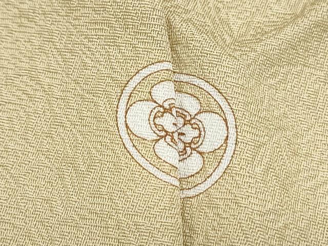 平和屋着物▽上質な色無地　単衣　草葉地紋　砥粉色　正絹　逸品　CABG2698th