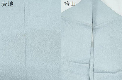 平和屋着物▽ろう彩工芸　奥村一心　色無地　単衣　白藍色　正絹　逸品　CABG2701th