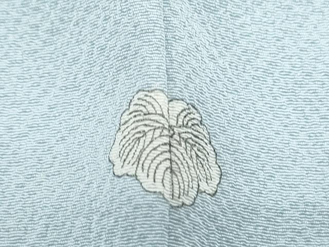 平和屋着物▽ろう彩工芸　奥村一心　色無地　単衣　白藍色　正絹　逸品　CABG2701th