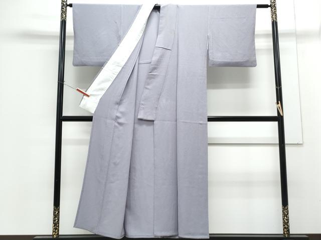 平和屋着物▽上質な色無地　単衣　藤鼠色　正絹　逸品　CABG2704th