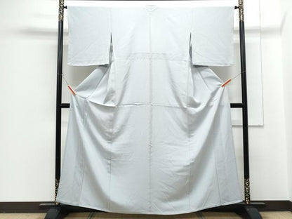 平和屋着物▽上質な色無地　単衣　水色　正絹　逸品　CABG2706th