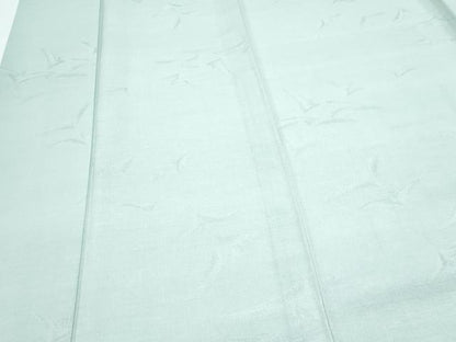 平和屋着物▽上質な色無地　単衣　飛鳥地紋　白藍色　正絹　逸品　CABG2709th
