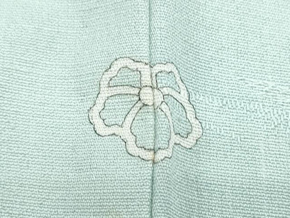 平和屋着物▽上質な色無地　単衣　飛鳥地紋　白藍色　正絹　逸品　CABG2709th