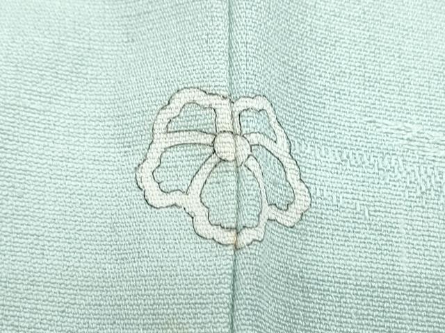 平和屋着物▽上質な色無地　単衣　飛鳥地紋　白藍色　正絹　逸品　CABG2709th