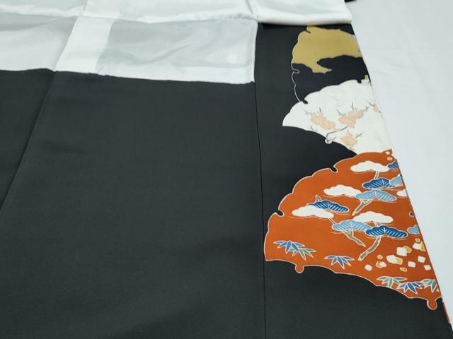 平和屋着物■豪華黒留袖　雪輪草花文　金彩　正絹　逸品　CABG2718th