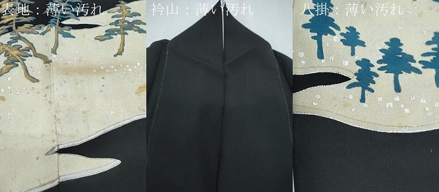 平和屋着物■豪華黒留袖　風景文　金銀彩　正絹　逸品　CABG2721th
