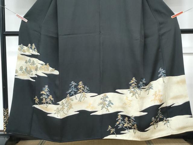 平和屋着物■豪華黒留袖　風景文　金銀彩　正絹　逸品　CABG2721th