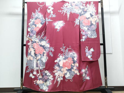 平和屋着物■豪華振袖　花筏文　暈し染め　銀彩　正絹　逸品　CABG2724th