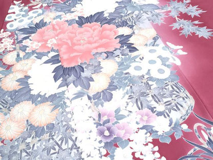 平和屋着物■豪華振袖　花筏文　暈し染め　銀彩　正絹　逸品　CABG2724th