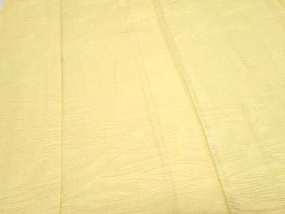 平和屋着物■上質な色無地　流水地紋　淡黄色　正絹　逸品　CABG2726th