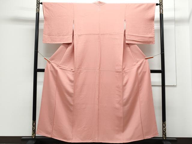 平和屋着物■上質な色無地　珊瑚色　正絹　逸品　CABG2727th