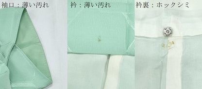 平和屋着物■上質な色無地　亀甲重ね地紋　青磁鼠色　正絹　逸品　CABG2728th