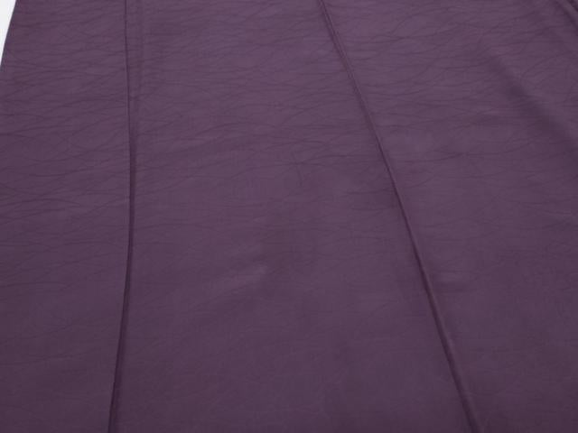 平和屋着物■上質な色無地　芝草地紋　葡萄色　正絹　逸品　CABG2729th