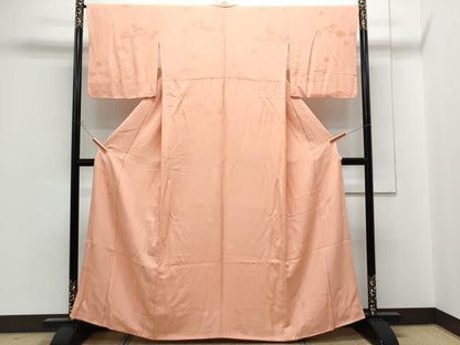 平和屋着物■上質な色無地　文箱花地紋　宍色　正絹　逸品　CABG2731th