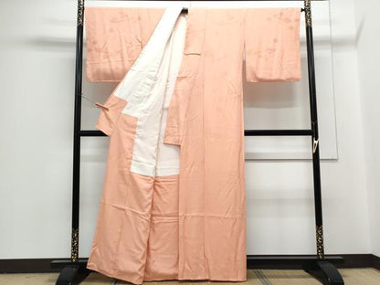 平和屋着物■上質な色無地　文箱花地紋　宍色　正絹　逸品　CABG2731th