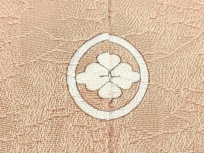 平和屋着物■上質な色無地　霞地紋　水柿色　正絹　逸品　CABG2732th