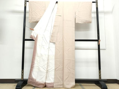 平和屋着物■上質な色無地　赤白橡色　正絹　逸品　CABG2734th