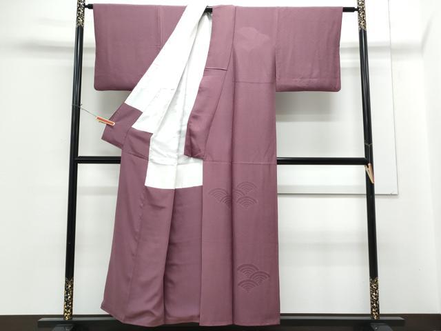 平和屋着物■訪問着　青海波地紋　滅紫色　正絹　逸品　CABG2736th