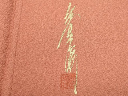 平和屋着物■上質な色無地　作家物　薄緋色　正絹　逸品　CABG2737th