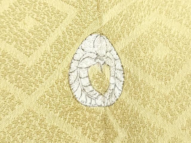 平和屋着物■上質な色無地　菱地紋　枯草色　正絹　逸品　CABG2739th