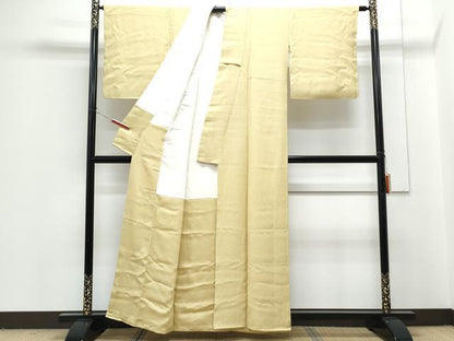 平和屋着物■上質な色無地　蒸栗色　正絹　逸品　CABG2742th