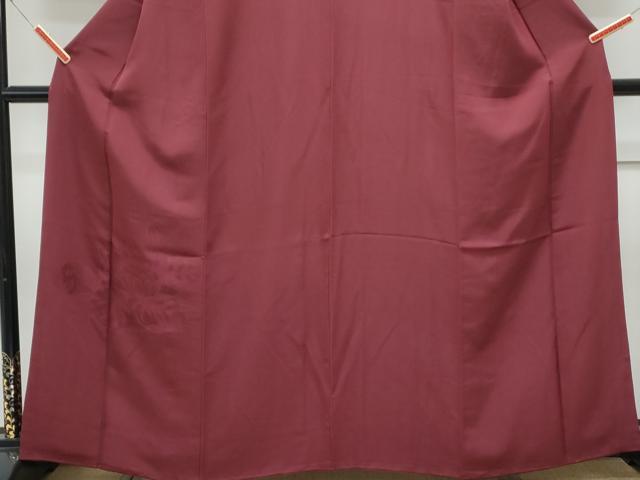 平和屋着物■豪華色留袖　色無地　蓮地紋　葡萄色　正絹　逸品　CABG2743th